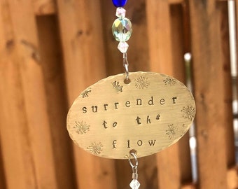 Surrender to the flow crystal prism sun catcher