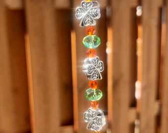 Shamrock crystal prism suncatcher