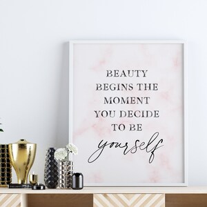 picture Beauty Begins The Moment You Decide To Be Yourself Wallpaper etsy