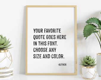 Custom Quote Wall Art, Personalized Quote Print, Printable Quote Poster, Song Lyrics Art, Handwritten Font, Personalised Text Poster Gifts