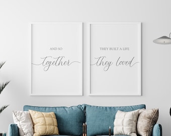 Love Quote Bedroom Prints: 'Built A Life They Loved' Set (Digital Download)