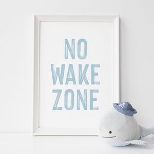 No Wake Zone Print, Surf Nursery Decor Printable, Surfing Poster, Beachy Decor, Nautical Ocean Waves Print, Coastal Kids Room Decor