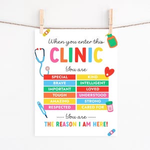 School Health Office Poster, Printable Pediatric Clinic Door Sign, When You Enter This Clinic, Health Room Decor, School Nurse Gift NR1