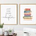 Just One More Chapter Sign, Book Lover Gifts, Set Of 2 Reading Quotes, Printable Gift For Writers, Large Typography Poster, Library Decor