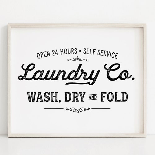Laundry Room Decor Printable Farmhouse Laundry Sign | Etsy