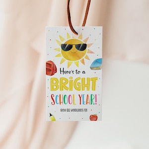 Bright School Year Gift Tag, Back To School Teachers Students Staffs, School Supplies Favor Tag, Welcome Back, First Day Of School PTO PTA