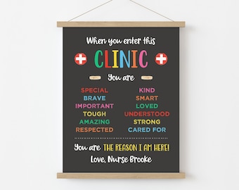 School Nurse Door Sign, Custom Health Office Decor, Pediatric Clinic Poster, When You Enter This Clinic, Editable Nurse Gift, Health Room