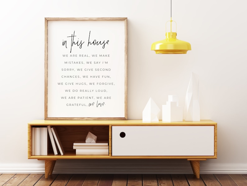 In This House We Are Real Family Wall Decor Inspirational Etsy