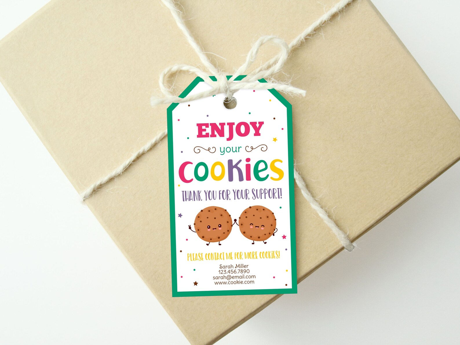Girl Scout Cookie Thank You Tags Editable Cookie Booth Troop | Etsy