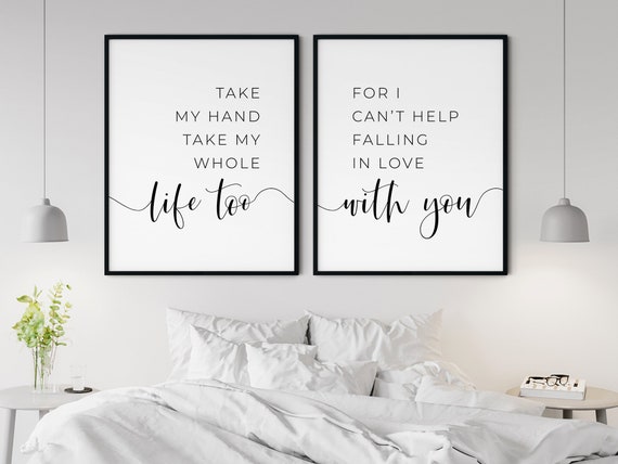 Take My Hand Take My Whole Life Too Printable Set Love Song Etsy