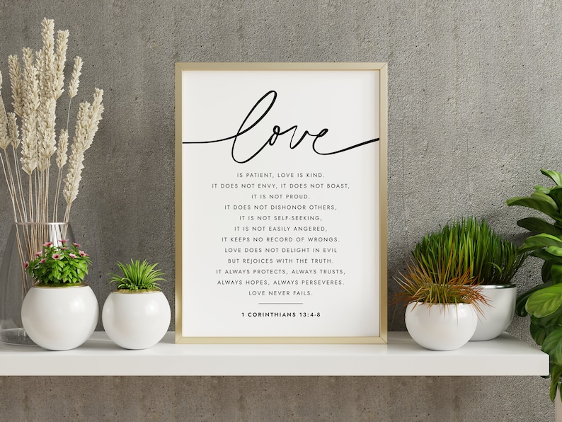 Love is Patient Love is Kind Wedding Sign, 1 Corinthians 13 Bible Verse ...