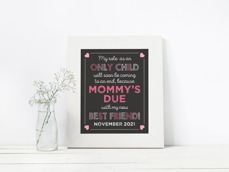 Only Child Expiring Sign Printable Pregnancy Reveal Photo | Etsy