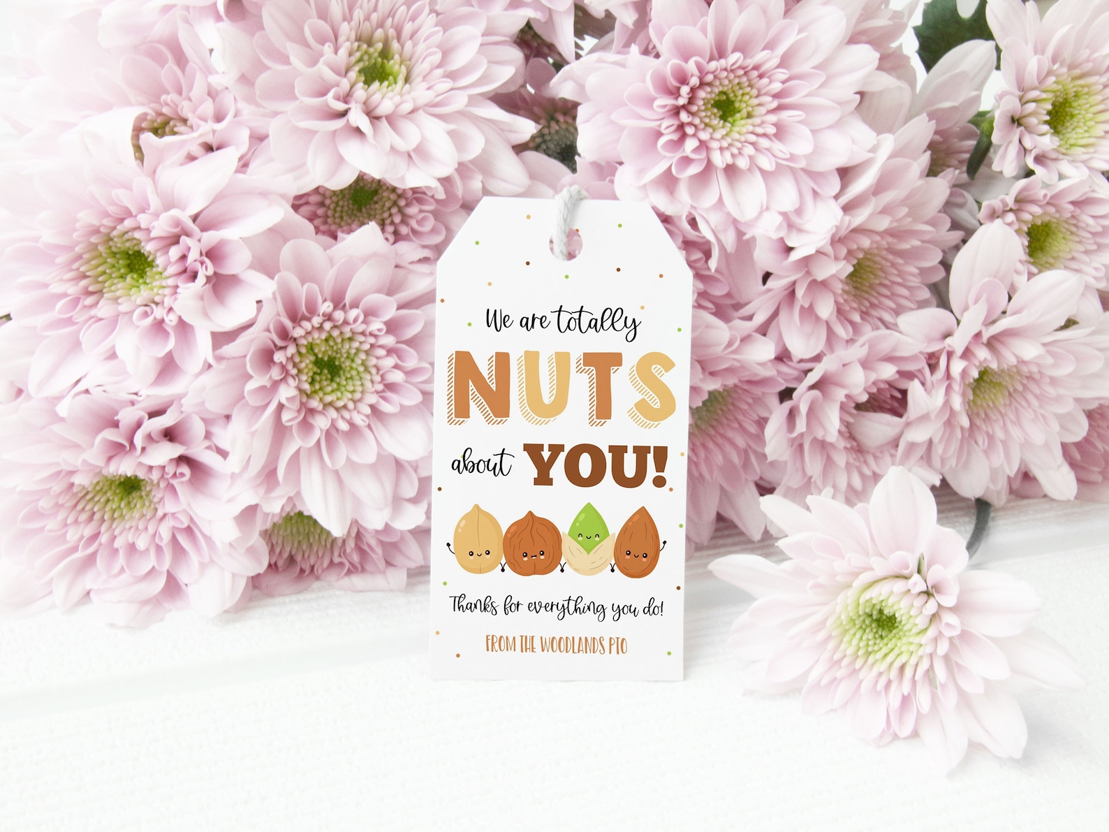 Nuts Gift Tag Thank You Label Editable Totally Nuts About Etsy