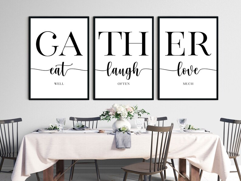 Gather Sign Eat Well Laugh Often Love Much Kitchen Wall Art Etsy Israel
