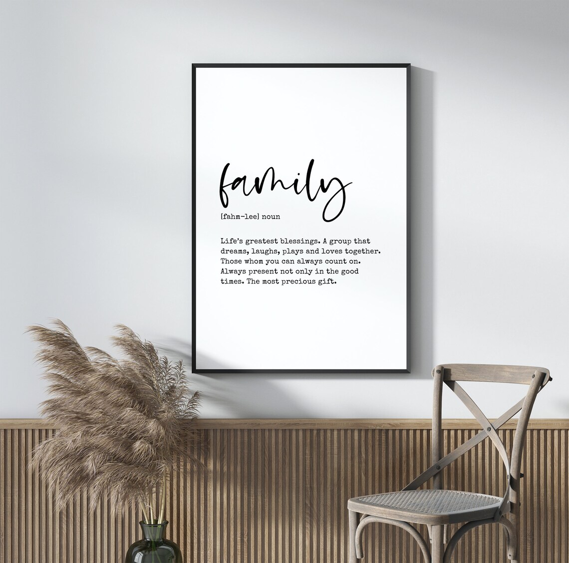 Family Definition Wall Art Family Quote Sign Modern Living Etsy