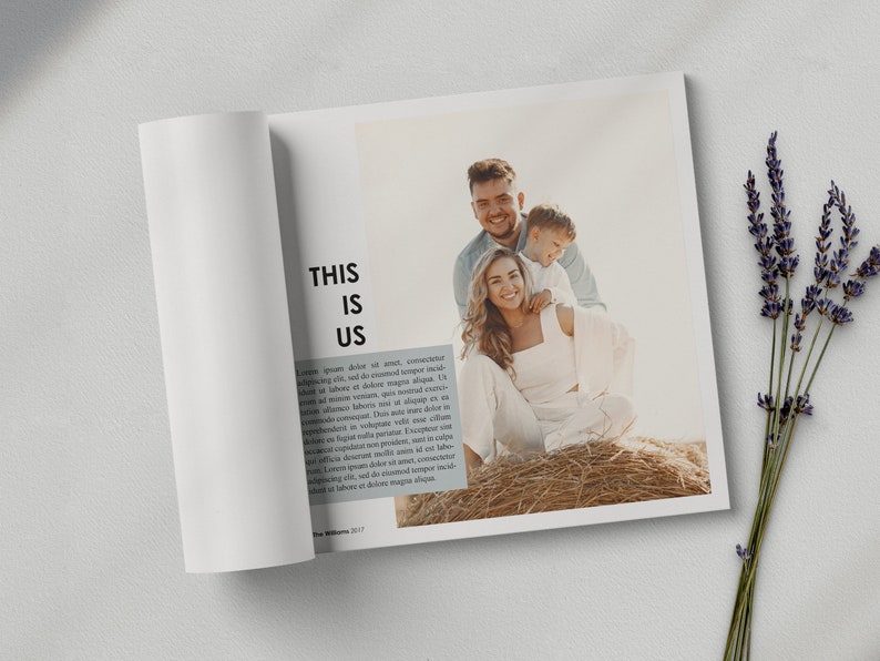 Magazine Photobook Template, Magazine Template, Square Album Template, 1212 Photobook, Photo Collage, Photoshop Template, Digital Scrapbook image 3