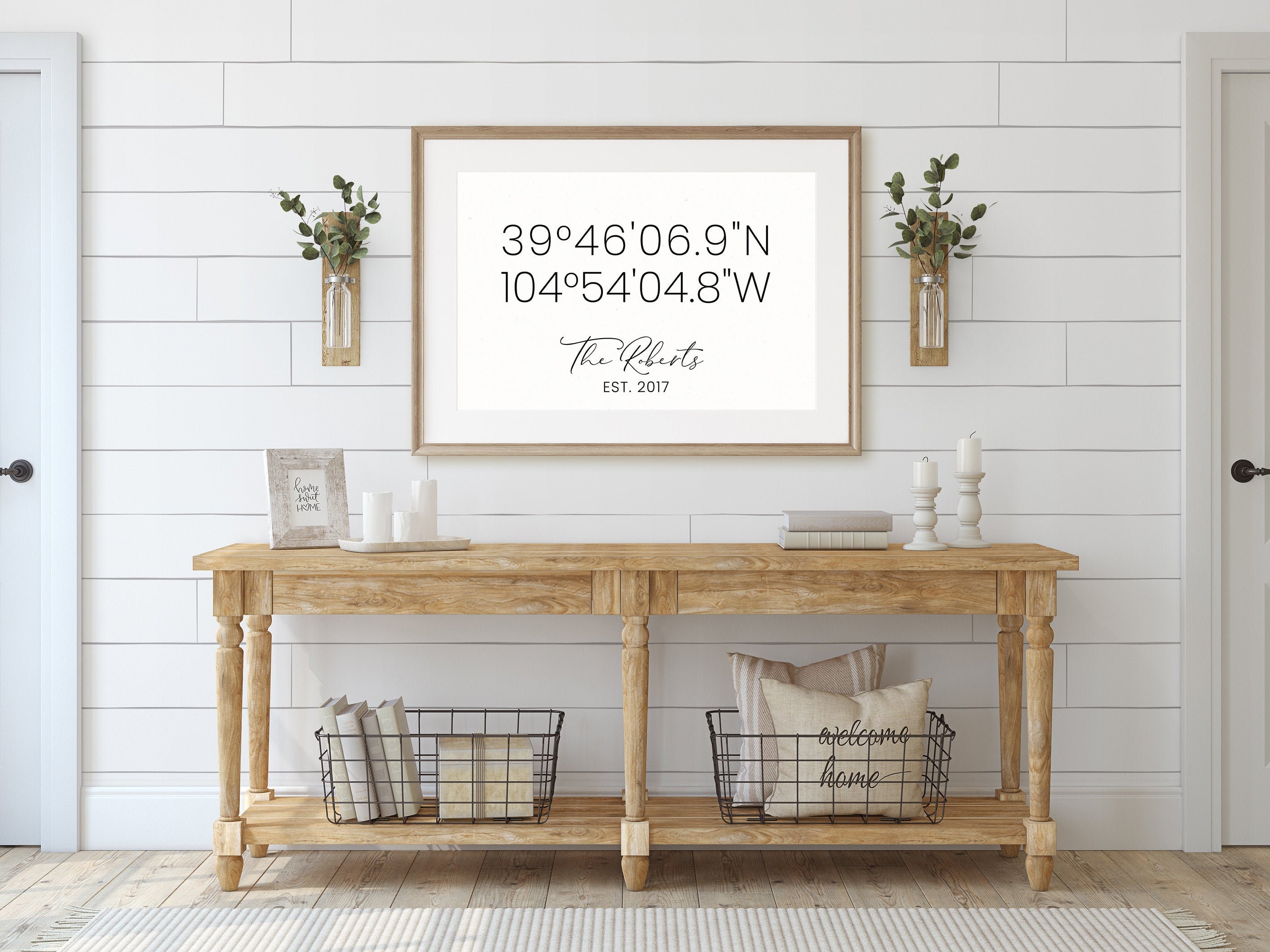 GPS Coordinates Sign, Custom Home Address, Personalized Longitude Latitude Print, Housewarming Gift, Wedding Gifts, Living Room Decor