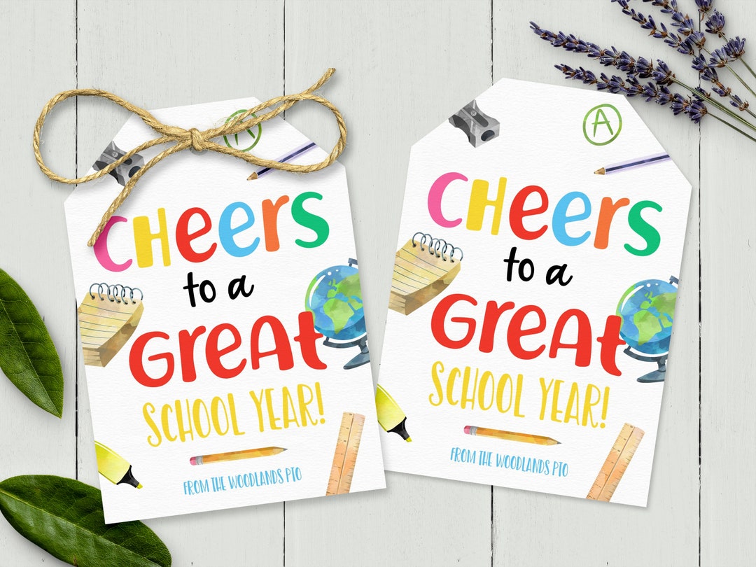 Cheers to A Great School Year Back to School Gift Tag First - Etsy