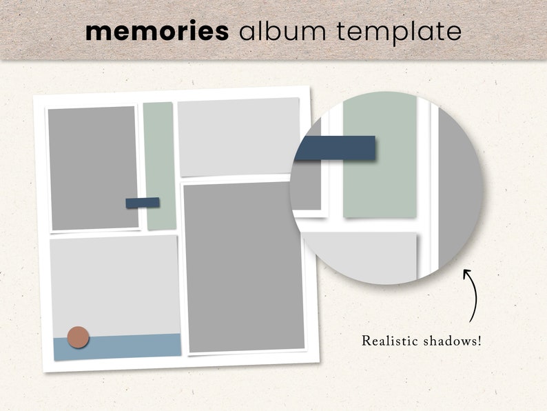 Modern Scrapbook Album Template 1212 Square Photobook Etsy