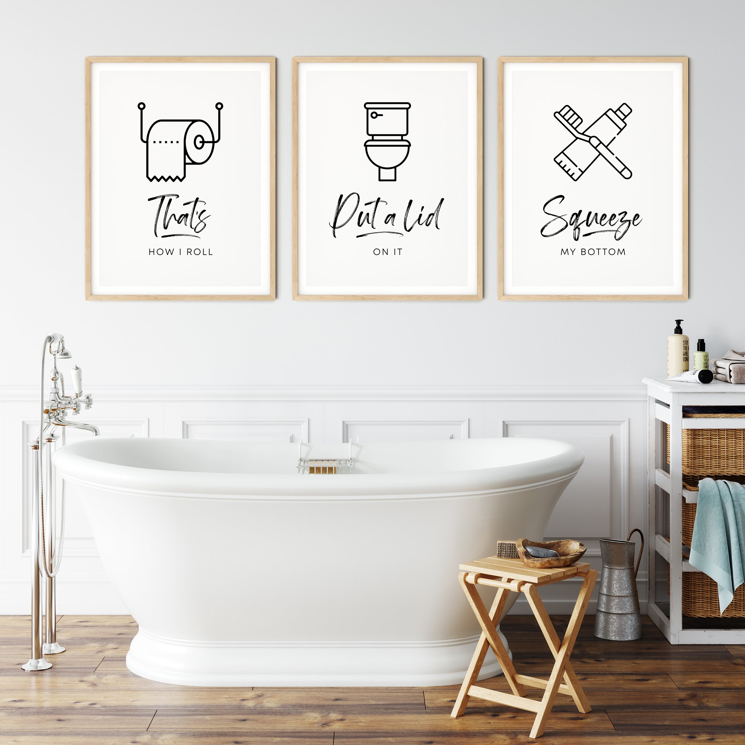 Funny Bathroom Signs That's How I Roll Toilet Sign Put A | Etsy