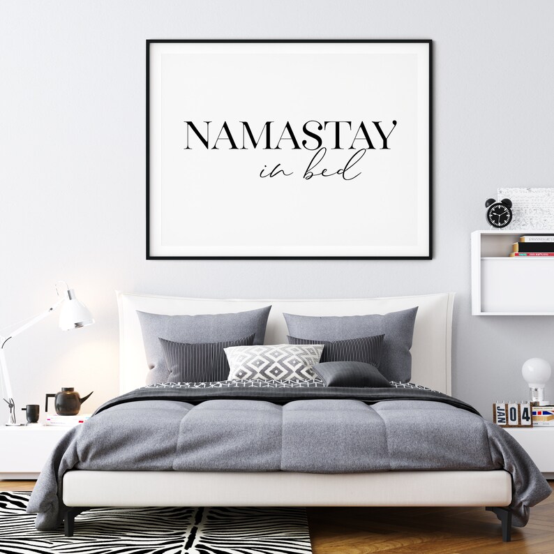 Namastay In Bed Wall Art Bedroom Decor Printable Namaste | Etsy