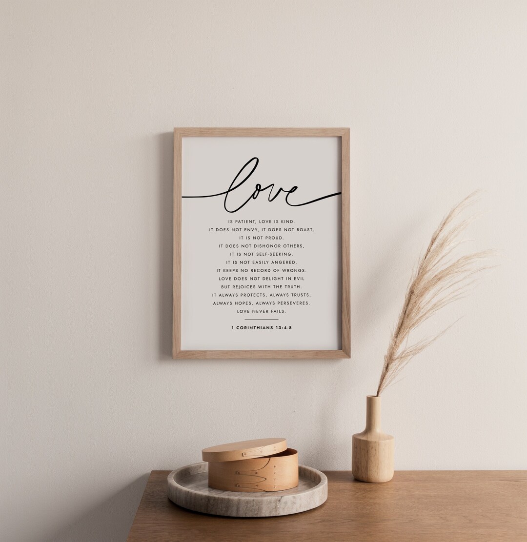 Love is Patient Love is Kind Wedding Sign, 1 Corinthians 13 Bible Verse ...