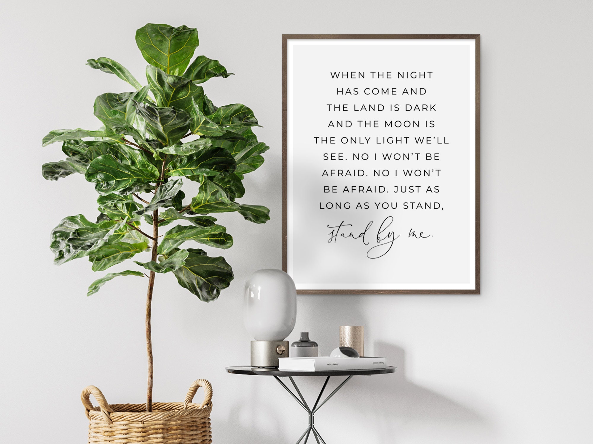 Stand By Me Lyrics Sign Stand By Me Poster Inspirational Etsy