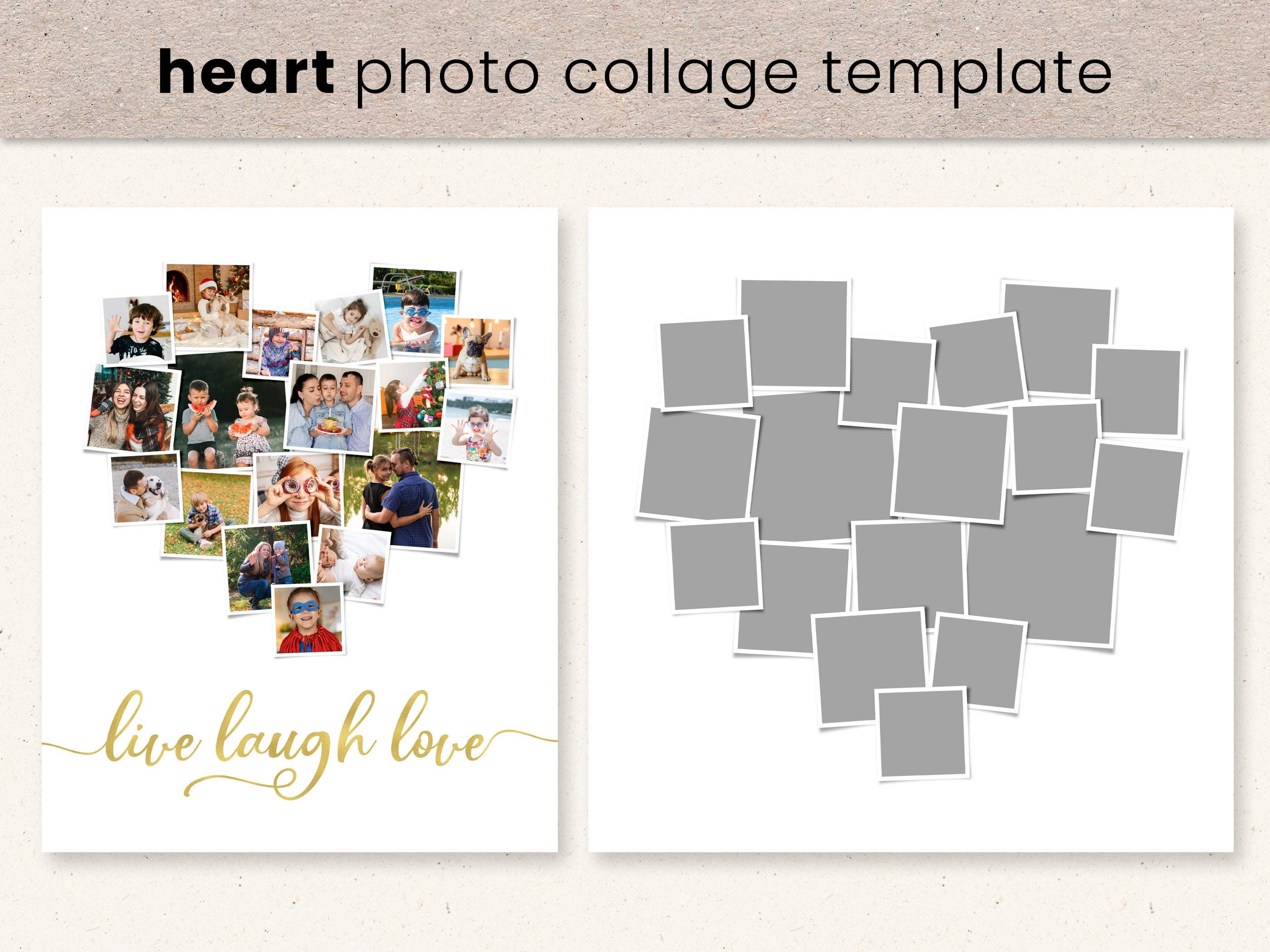 Heart Photo Collage Template Heart Shaped Square Photo Etsy Canada Heart Photo Collage Template Heart Shaped Square Photo Etsy Canada