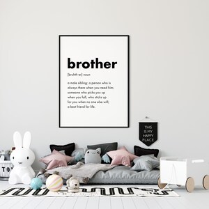 Brother Definition Sign Brother Sign, Brother Definition Sign, Boys Room Decor, Funny ...