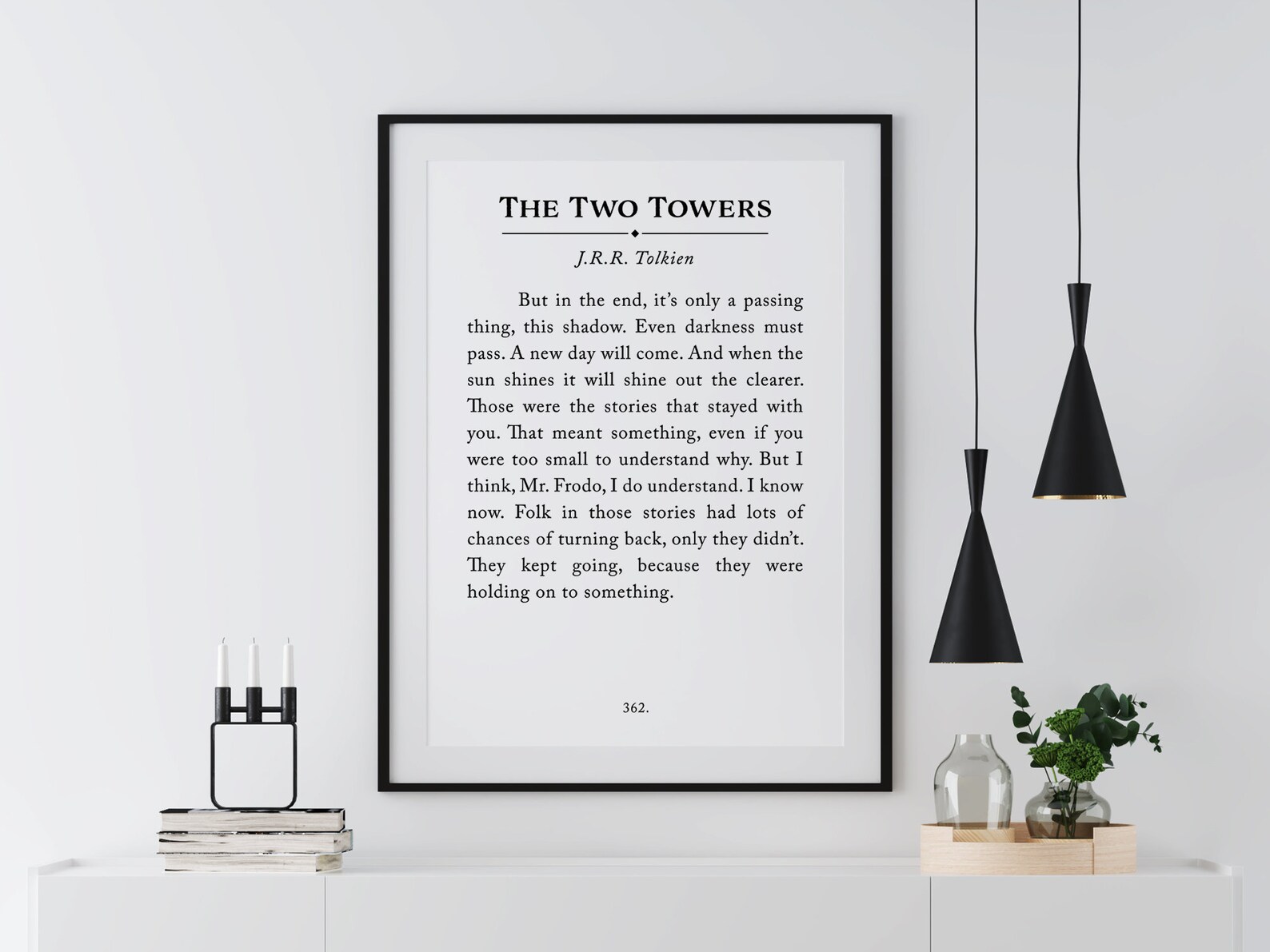 The Two Towers Quote Book Page Sign J.R.R. Tolkien Quote | Etsy