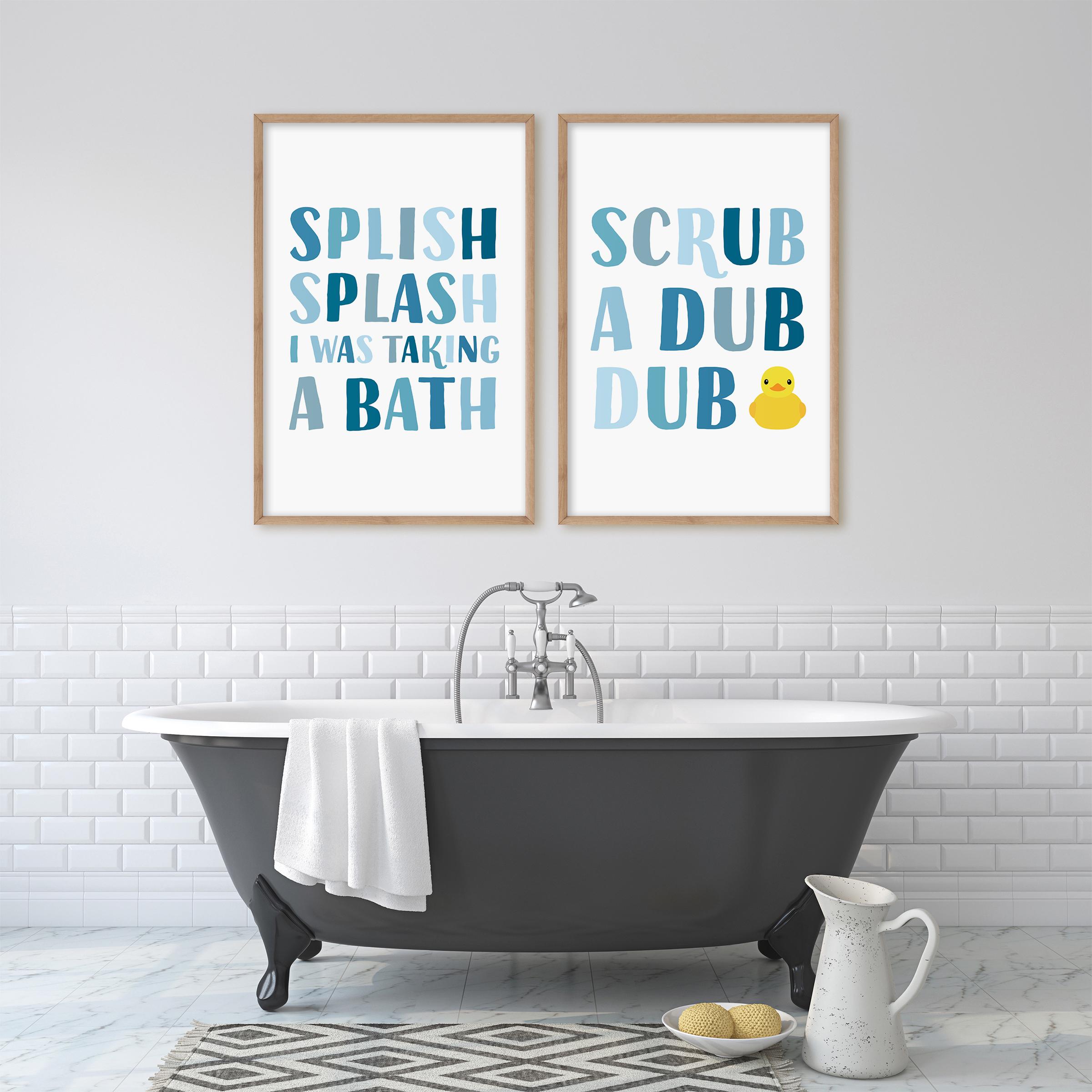 Splish Splash I Was Taking A Bath, Kids Bathroom Printable Wall Art ...