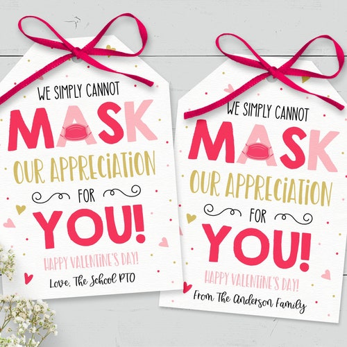 Face Mask Gift Tags Editable First Day of School Teacher Etsy