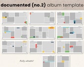Square Photobook Template, Travel Journals Photoshop Templates, 12*12" Album, Double Page Scrapbooking Layouts, Photography Templates