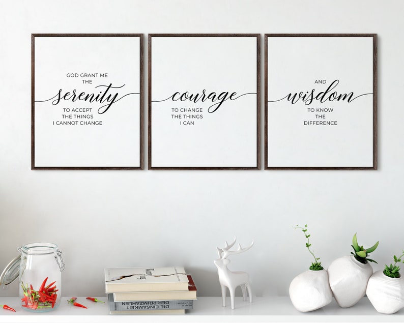 serenity prayer wall art printable god grant me the serenity etsy