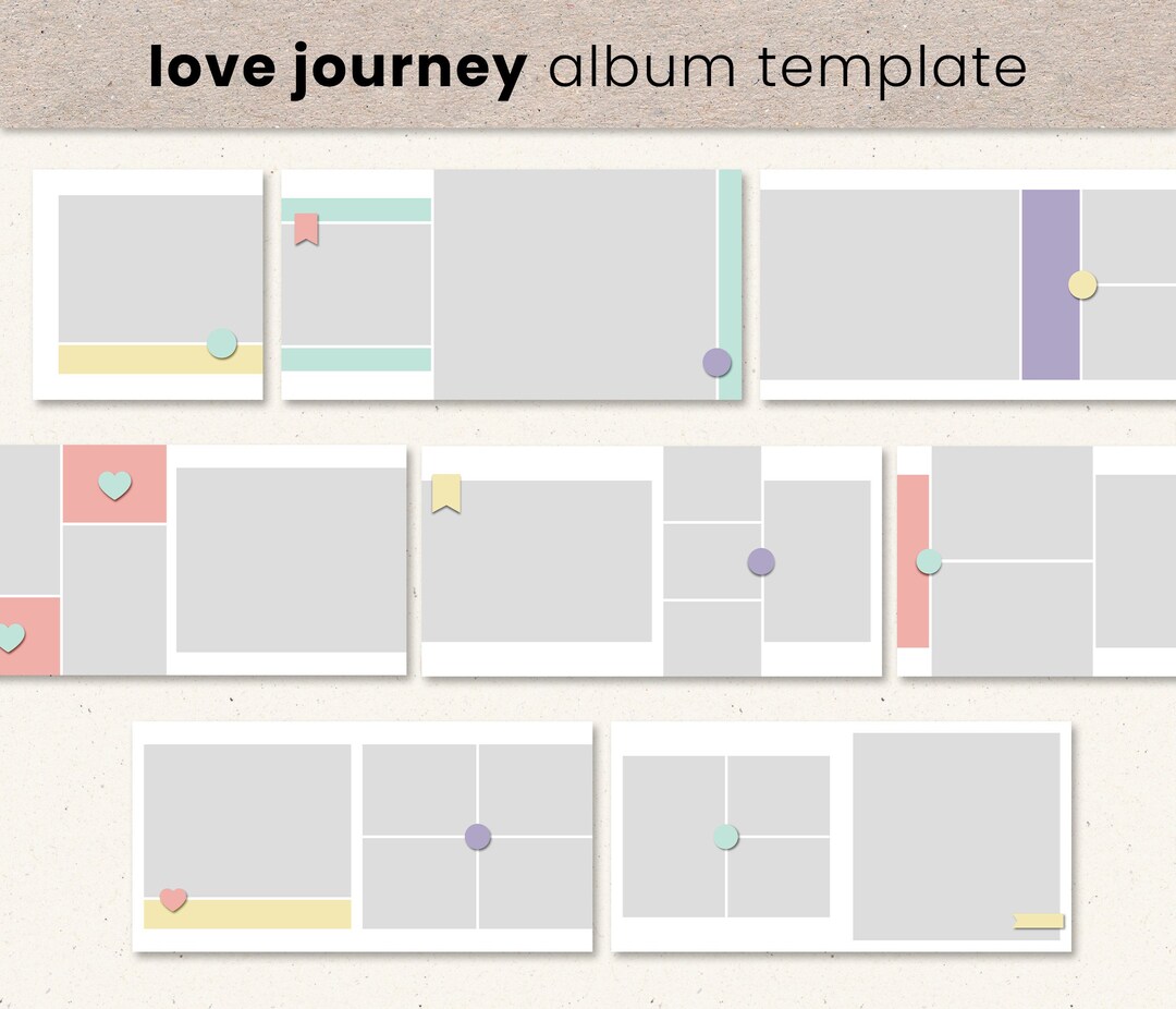 Digital Scrapbook Album Template 12x12 Square Wedding Etsy
