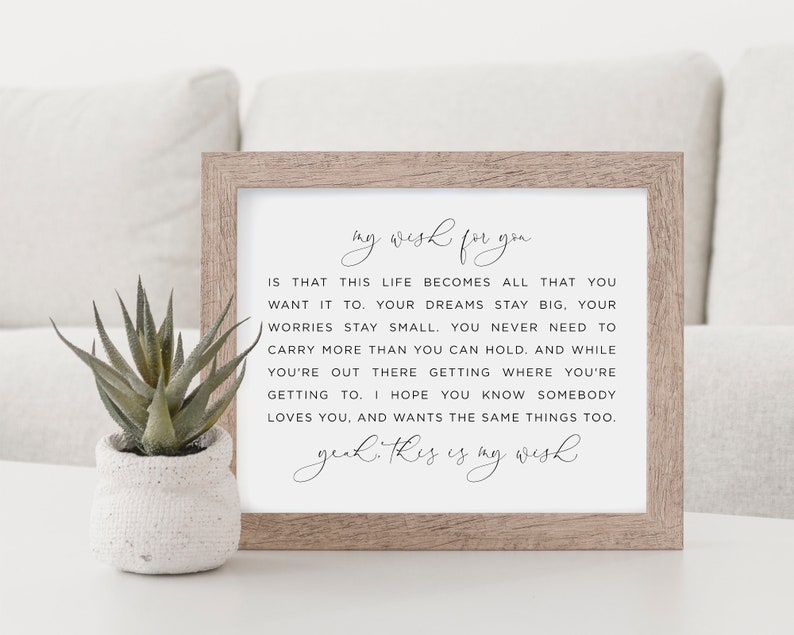 My Wish For You Sign Rascal Flatts My Wish Wall Art Song