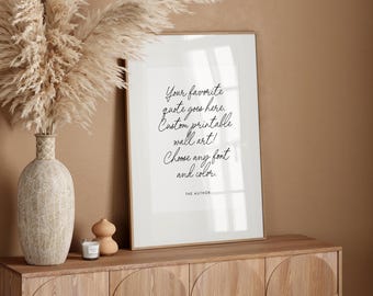 Custom Quote Print, Your Words Here Printable Wall Art, Custom Song Lyric, Bible Verse Art, Personalized Quote Print, Typography Home Decor