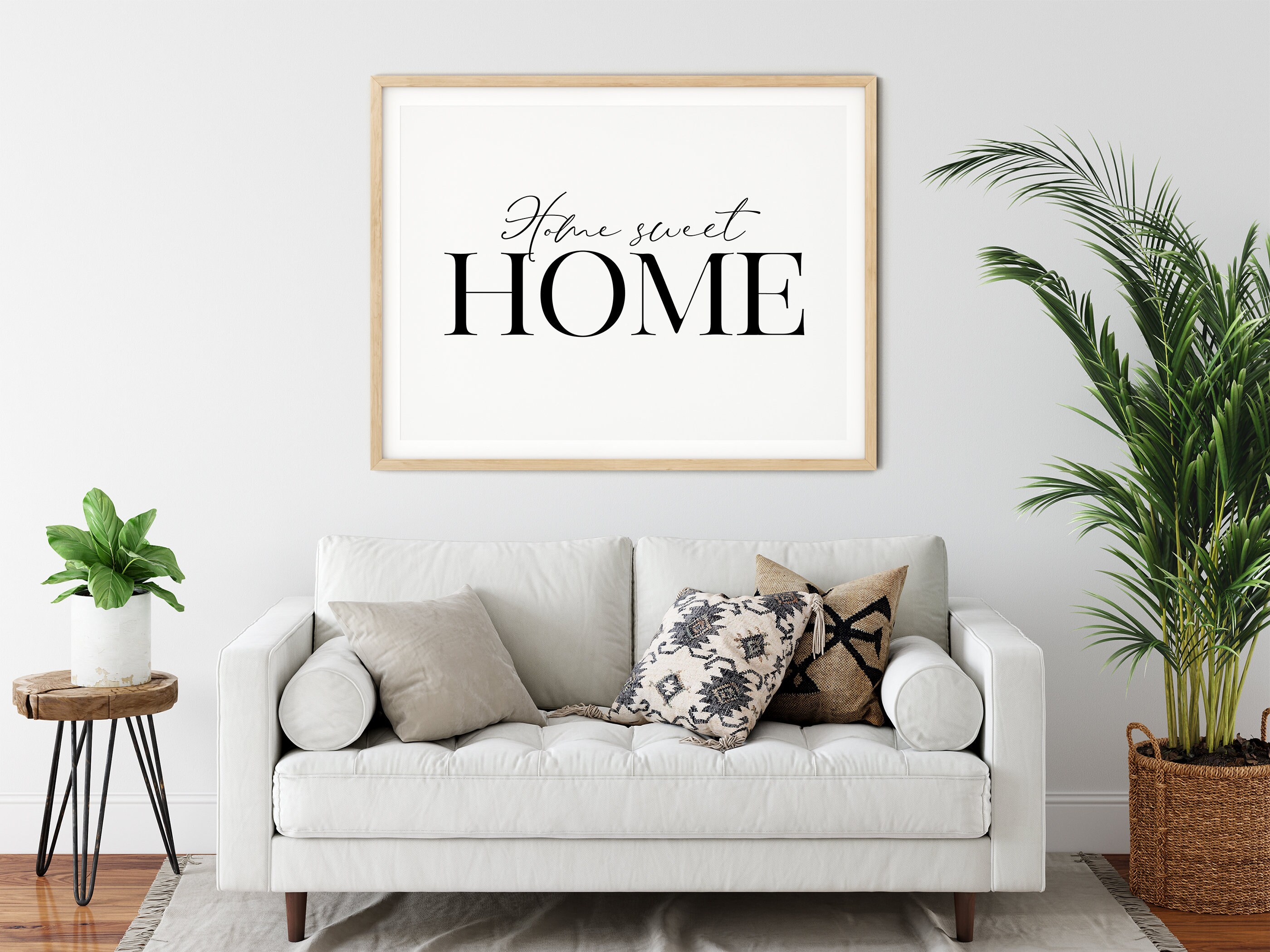 Home Sweet Home Sign Living Room Decor Minimalist Wall Art Etsy