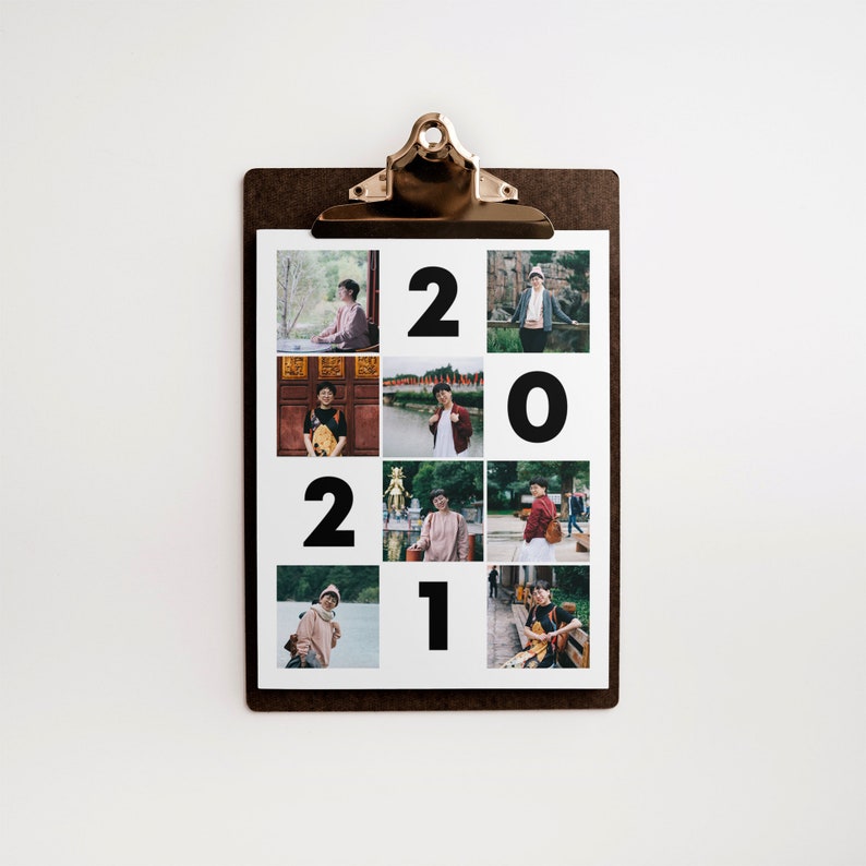 Wall Calendar 2021 Template Photo Calendar Personalized Etsy