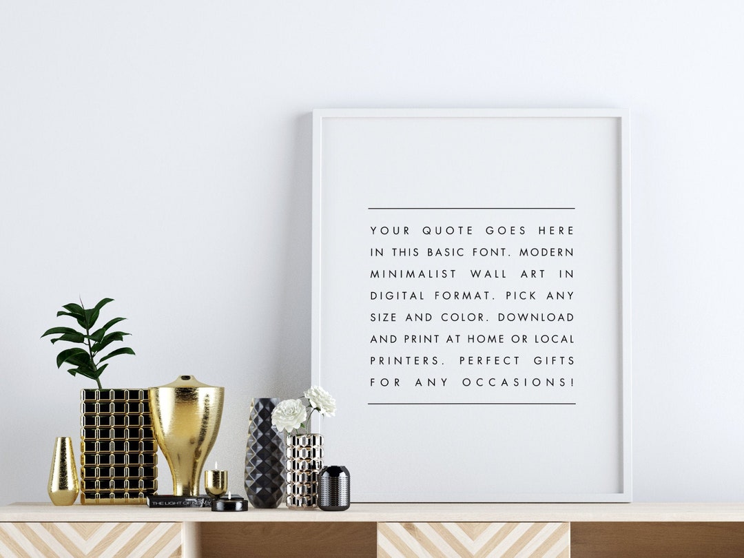 Minimalist Wall Art Custom Words, Custom Quote Print, Large Wall Art ...