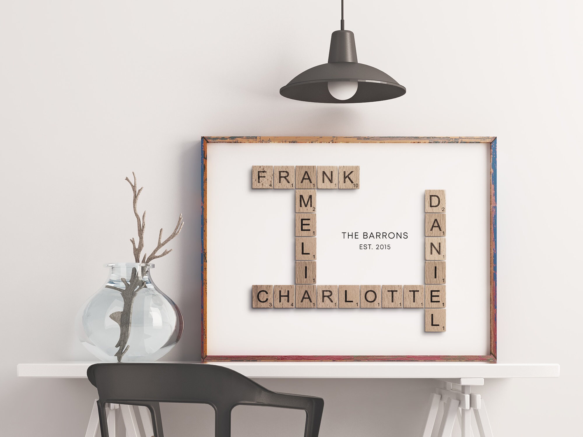 Crossword Scrabble Wall Art Personalized Family Names Print Poster Custom  Puzzle Canvas Painting Nordic Gifts Picture Room Decor