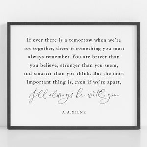 A.A.Milne Zitat „If Ever There Is A Tomorrow“ Druckbares Schild „A.A.Milne“