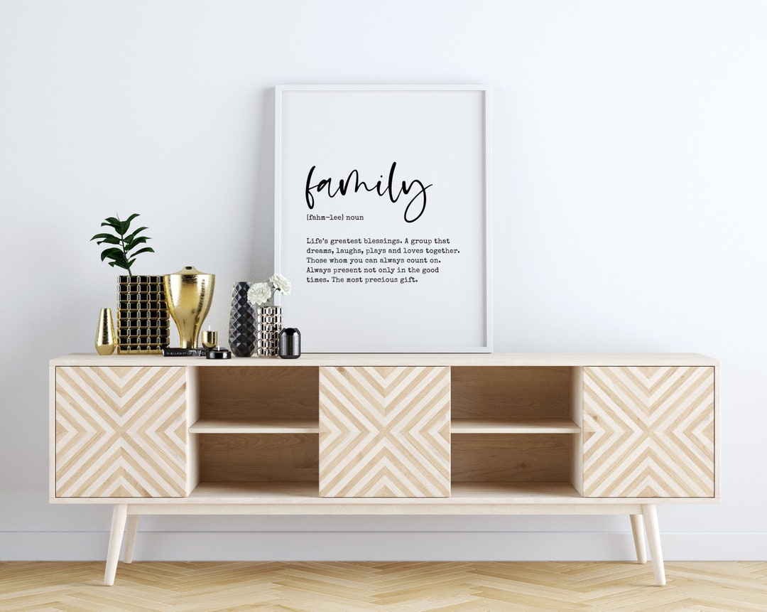 Family Definition Wall Art Family Quote Sign Modern Living - Etsy