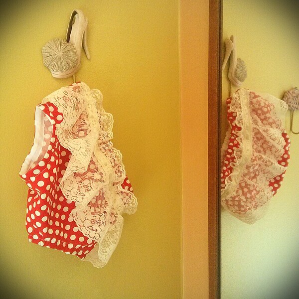 Red and White Polka Dot Fun and Fancy Diaper Cover Bohemian Boho Bloomer Girl