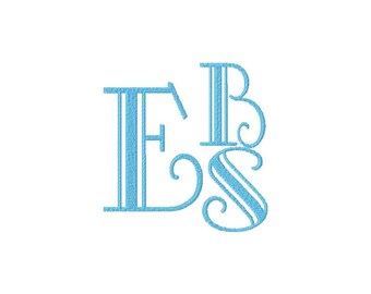 Cambridge Swirl Machine Embroidery design Font, Monogram 1, 2,3 and 4 inches great for stacked monogram