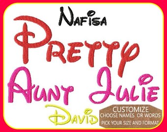 Walt/Disney Font /Custom Digitized Design/ Name/Word/Phrase File