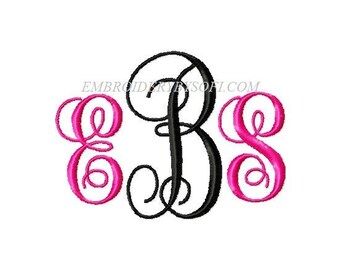Swirly Intertlocking Vine Fancy monogram style 1 Embroidery design Font, in 5 sizes ON SALE! 2.99 Just added 4.9 and 5.9 to this set!!!