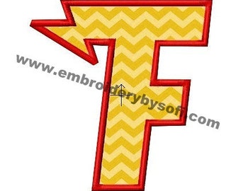 Super Flash Lightning Zap Machine Embroidery design Font applique 3 sizes 2.5 inch, 3.5inch and 4.5inch