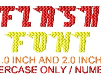 Super Flash lightning zap Hero Embroidery design Font, Monogram 1.0 and 2.0 INCH
