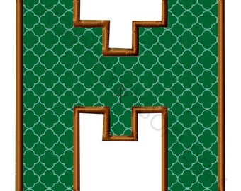 Computer Pixel Mine Embroidery design Font applique 3 sizes 2.75 inch, 3.75inch and 4.75inch
